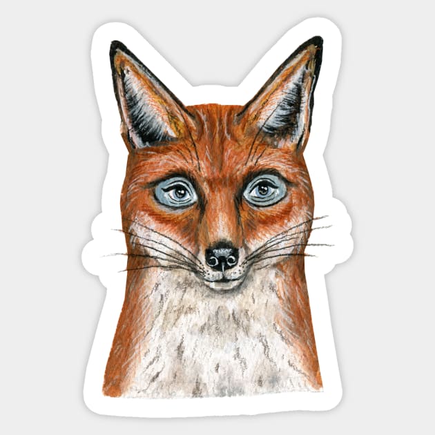 Red fox face Sticker by KayleighRadcliffe